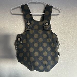 Right Bank Babies bubble romper. Size 0-3. Blue green